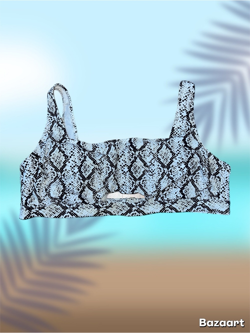 Time and Tru Snake Print Bikini Top